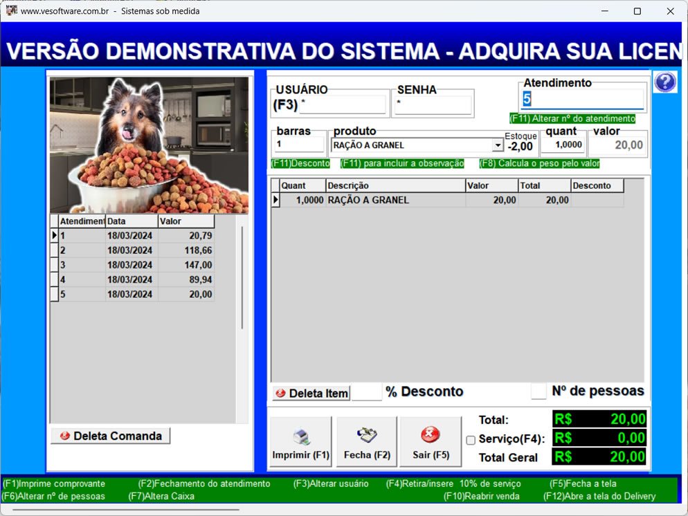 ve software vantagens Administrador de AGROPECUARIA E PET SHOP